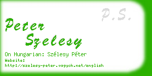 peter szelesy business card